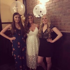 White lace midi dress